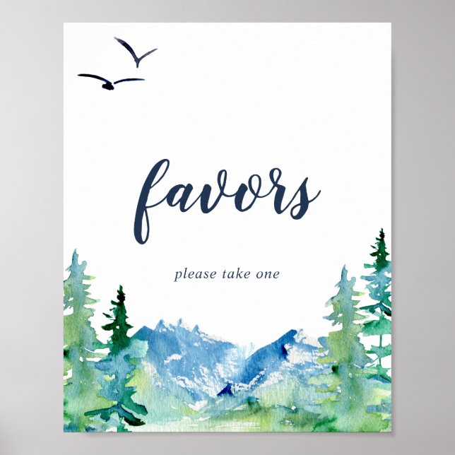 Rocky Mountain Wedding Favors Sign (Front)