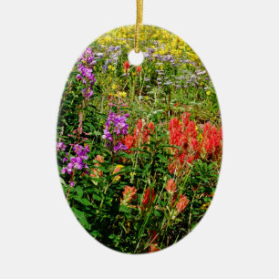 Rocky Mountain Wildflowers Ceramic Tree Decoration