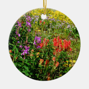 Rocky Mountain Wildflowers Ceramic Tree Decoration