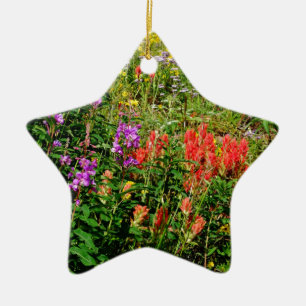 Rocky Mountain Wildflowers Ceramic Tree Decoration