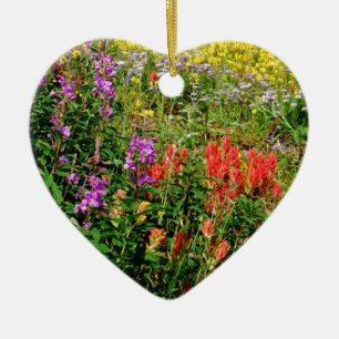 Rocky Mountain Wildflowers Ceramic Tree Decoration