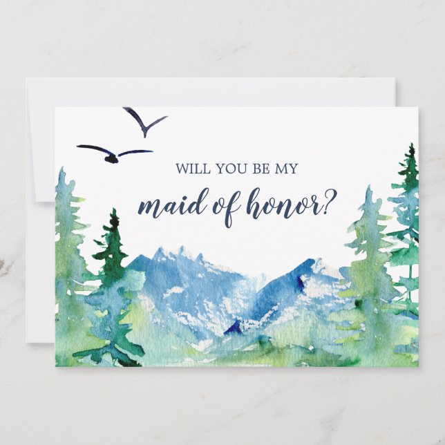 Rocky Mountain Will You Be My Maid of Honour Card (Front)