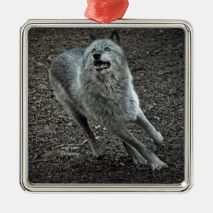 Rocky Mountain Wolf Metal Tree Decoration