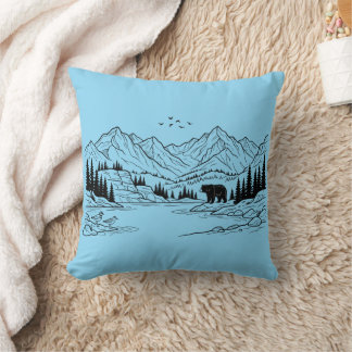 Rocky Mountains and Black Bear Cushion