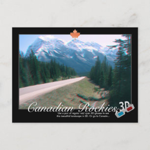 Rocky Mountains Canada 3D Anaglyph Postcard