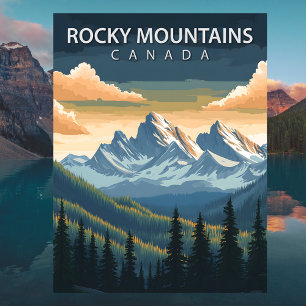 Rocky Mountains Canada Travel Alberta & BC Peak Postcard