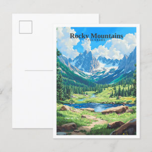 Rocky Mountains Colorado Art Vintage Travel Postcard