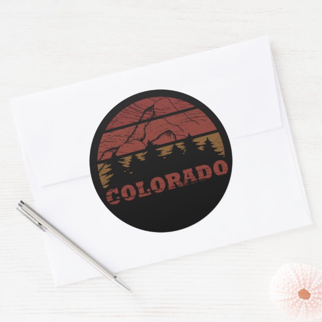Rocky Mountains Colorado Classic Round Sticker (Envelope)