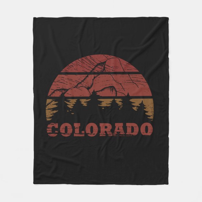 Rocky Mountains Colorado Fleece Blanket (Front)