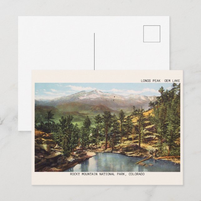 Rocky mountains, colorado LONGS PEAK GEM LAKE Postcard (Front/Back)