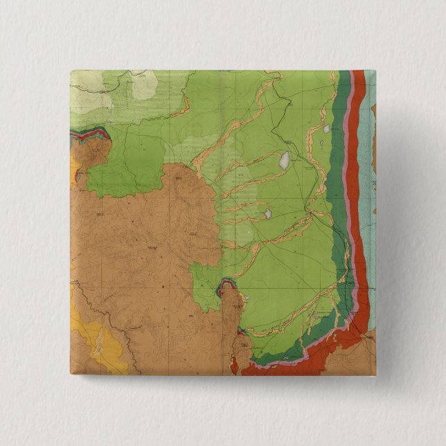 Rocky Mountains Geological 15 Cm Square Badge (Front)