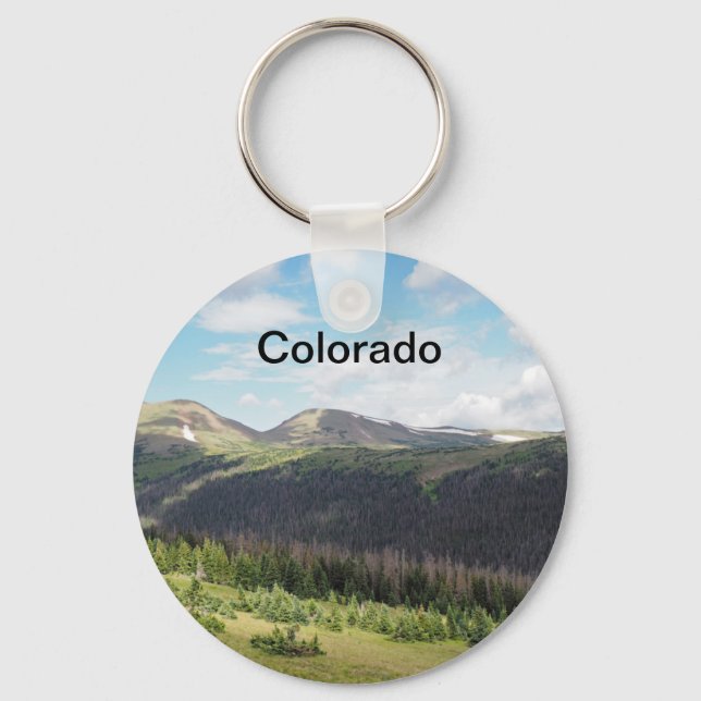 rocky mountains in Colorado Key Ring (Front)