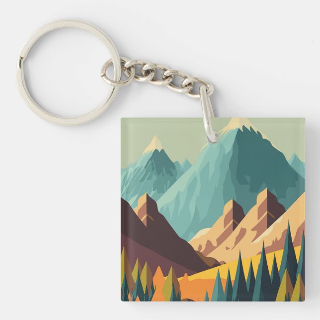 Rocky Mountains Key Ring (Front)