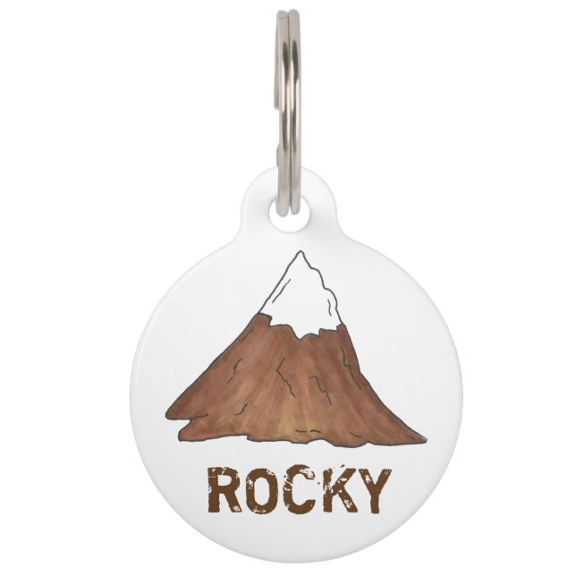 Rocky Mountains Mountain Hiking Climbing Dog Tag (Front)