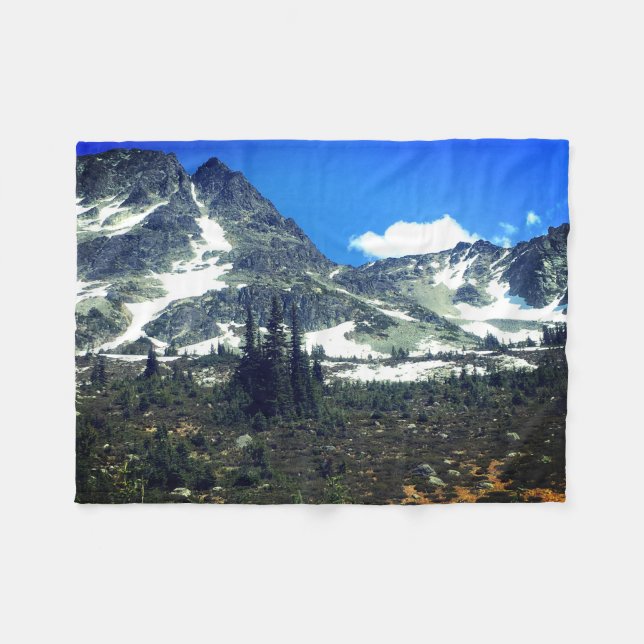 Rocky Mountains National Park snow and trees Fleece Blanket (Front (Horizontal))