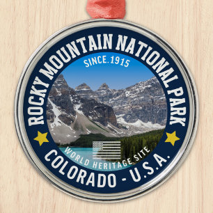 Rocky Mountains Nature Photo – National Park Gift Metal Tree Decoration