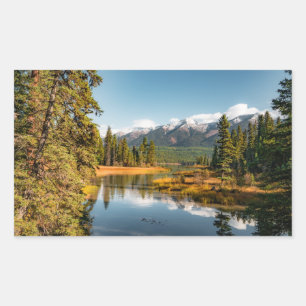 Rocky mountains rectangular sticker
