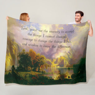 Rocky mountains serenity prayer fleece blanket