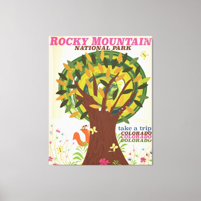 Rocky Mountains USA Vacation poster Canvas Print (Front)