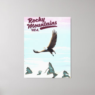 Rocky Mountains USA Vintage travel poster Canvas Print