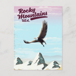 Rocky Mountains USA Vintage travel poster Postcard