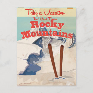 Rocky Mountains,USA Vintage Travel Poster Postcard