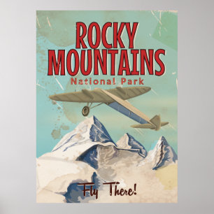 Rocky Mountains vintage Travel poster
