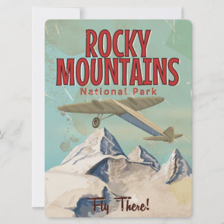 Rocky Mountains vintage Travel poster Invitation