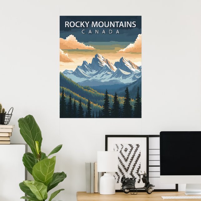 Rocky Mountains – Vintage Travel Poster of Canada’ (Home Office)