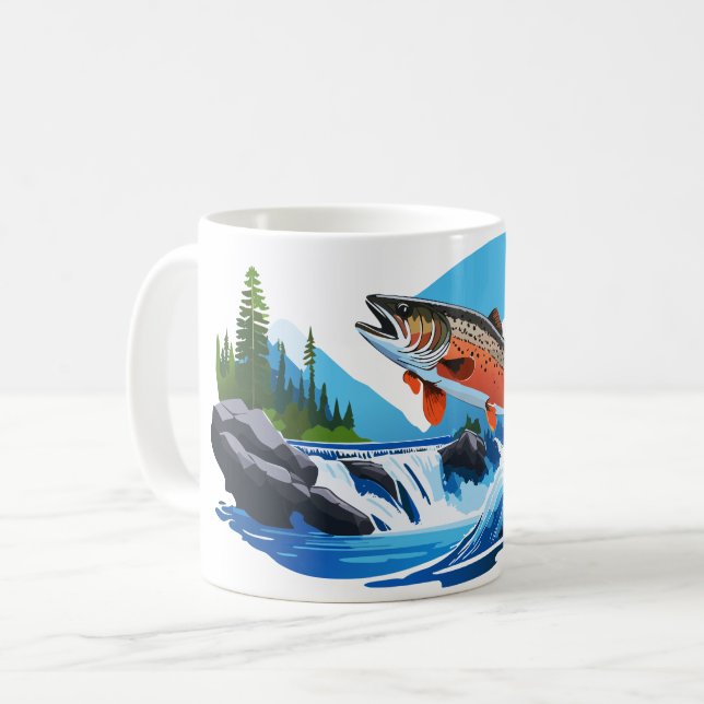 Rocky Mountin Wild Trout Stream  Coffee Mug (Front Left)