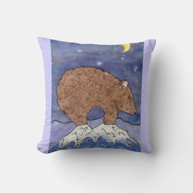 rocky mt. bear purple pillow (Front)