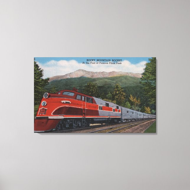 Rocky Mt. Rocket (Train), Pikes Peak, Colorado Canvas Print (Front)