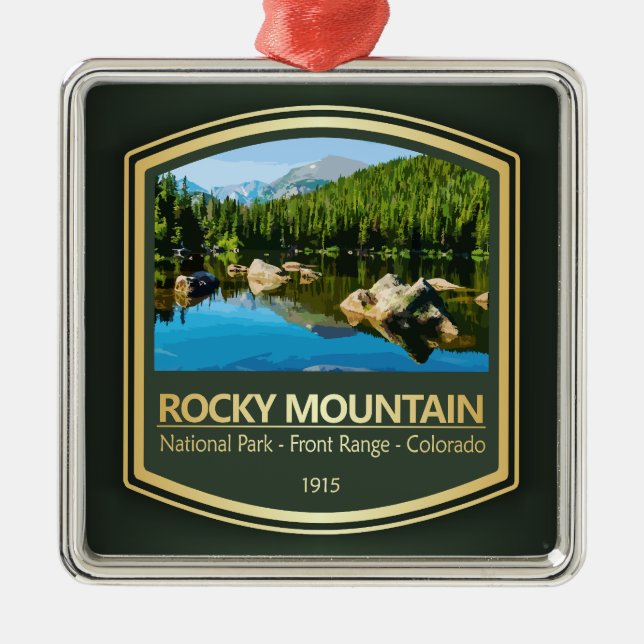 Rocky Mtn NP (PF1) Metal Tree Decoration (Front)