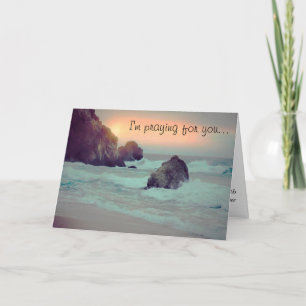 Rocky Ocean Shore "Praying for You"  Greeting Card