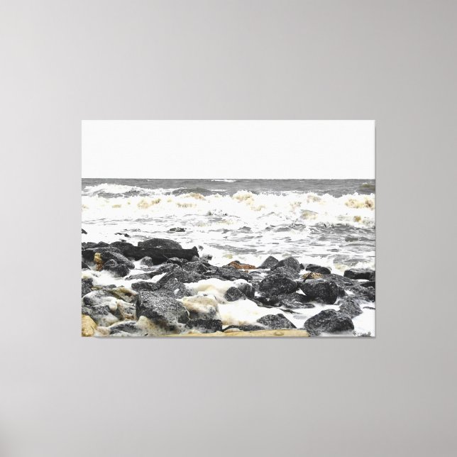 Rocky Ocean Surf Canvas Print (Front)
