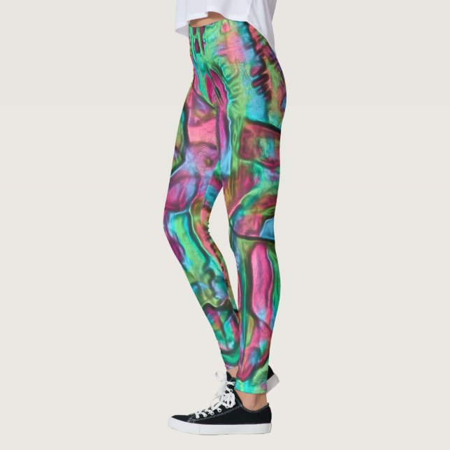 Rocky or rumpled coloured with softly silky shades leggings (Left)