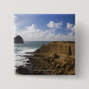 Rocky Oregon Pacific Coast in Pacific City 15 Cm Square Badge