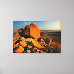 Rocky Outcrop And Desert Valley, Richtersveld Canvas Print