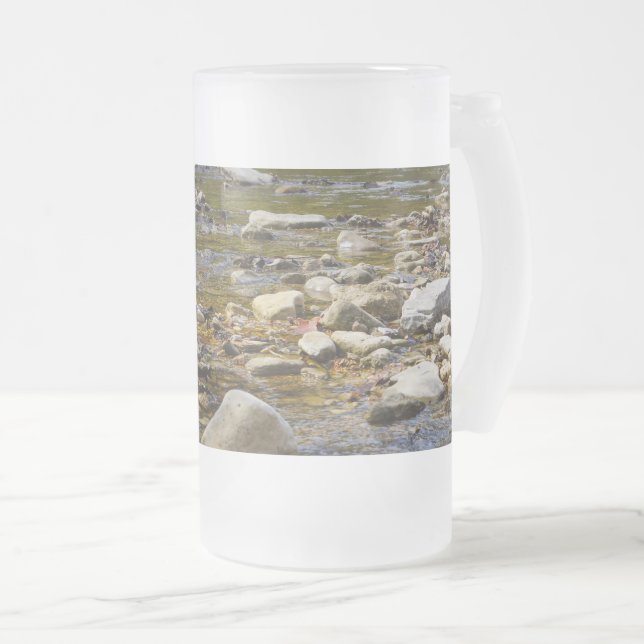 Rocky Path Frosted Glass Beer Mug (Front Right)