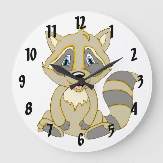 Rocky Racoon Large Clock (Front)