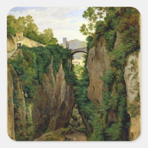 Rocky Ravine at Sorrento, 1823 Square Sticker