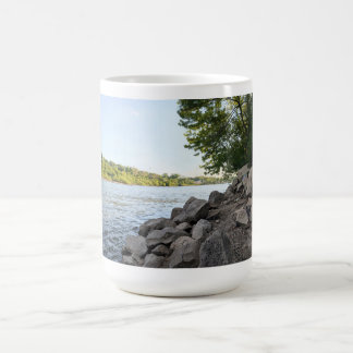 Rocky Riverbank with Trees — Scenic Nature Mug