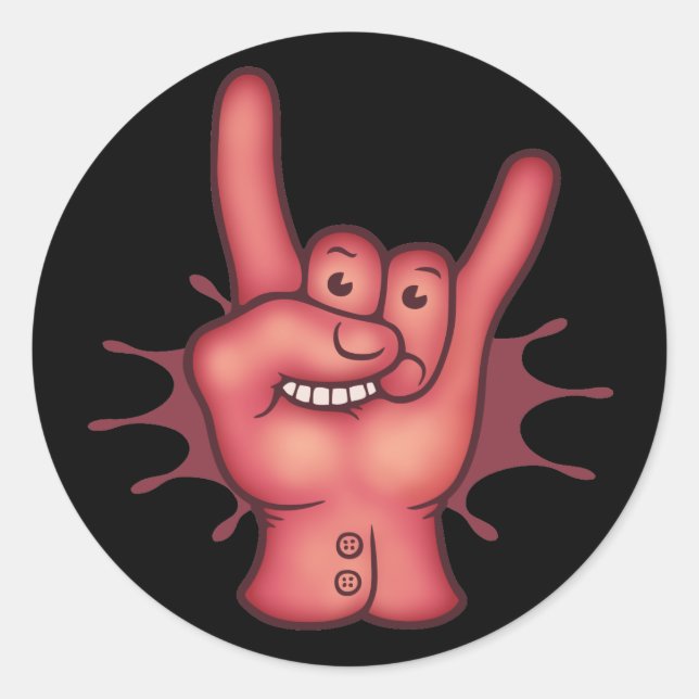 Rocky Rock Hand Classic Round Sticker (Front)