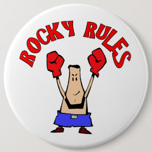 Rocky Rules, Boxer 6 Cm Round Badge