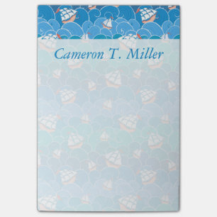 Rocky Sea Pattern Add Your Name Post-it Notes
