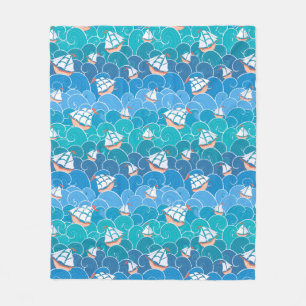 Rocky Sea Pattern Fleece Blanket