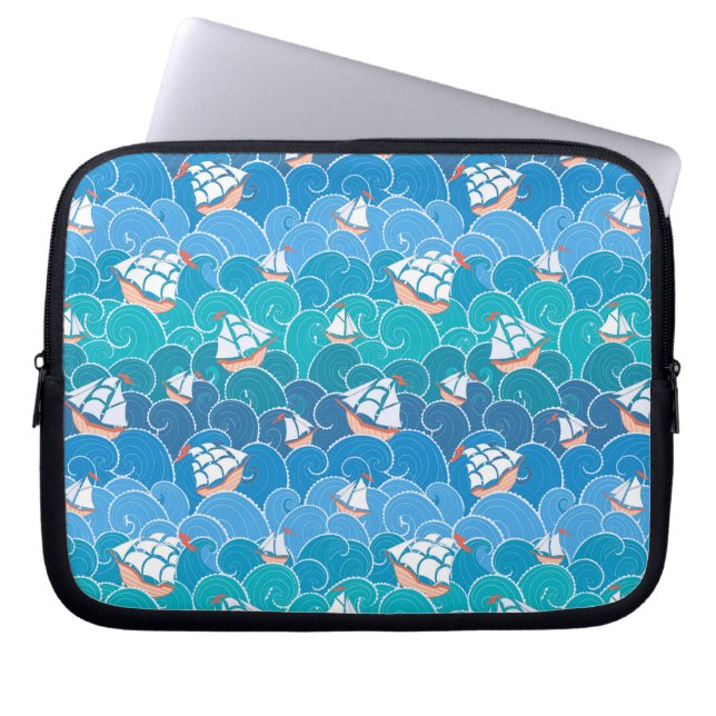 Rocky Sea Pattern Laptop Sleeve (Front)