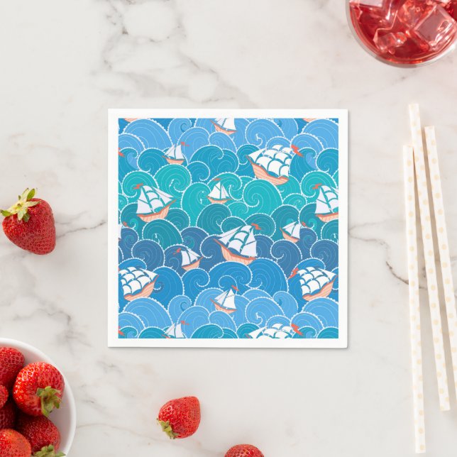 Rocky Sea Pattern Napkin (Insitu)