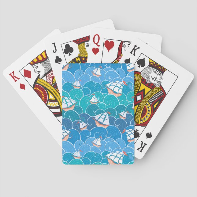 Rocky Sea Pattern Playing Cards (Back)