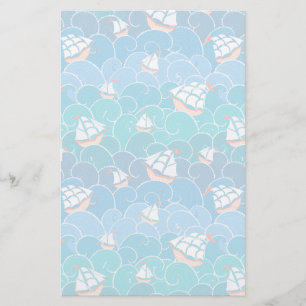 Rocky Sea Pattern Stationery